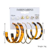 New Fashion Creative Leopard Plate Large Circle Acrylic Earrings Pearl Suit Earrings main image 6