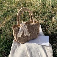 Spring New Straw Woven Bag Holiday Woven Bag Sen Department Beach Holiday Beach Bag Vegetable Basket Type Female Bag main image 1