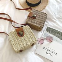 Summer New Beach Straw Bag Seaside Leisure Holiday Small Square Bag Woven Bag Wholesale main image 2