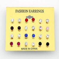 Korean Fashion Single Diamond Ear Stud Set (random Color) Yiwu Nihaojewelry Wholesale main image 1