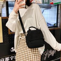 Korean New Fashion Simple And Versatile Solid Color Girl Canvas Shoulder Bag Student Bag main image 5