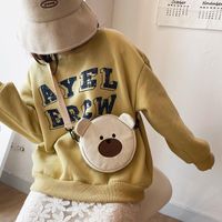 New Fashion Cute Bear Canvas Student Shoulder Bag Mobile Phone Bag Cute Cute Embroidery Cartoon Bag main image 5