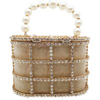 New Fashion Female Bag Metal Bucket Bag Pearl Diamond Bag Handbag With Chain Bag Wholesale main image 6