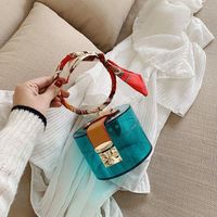 Acrylic Transparent Handbag Female Spring Fashion New Scarf Ring Cosmetic Bag Waterproof Pouch sku image 2