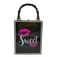 New Fashion Pu Box Bag Printed Pattern Handbag Acrylic Female Bag Wholesale sku image 3