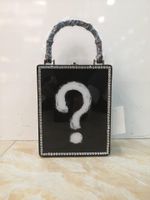 New Fashion Pu Box Bag Printed Pattern Handbag Acrylic Female Bag Wholesale sku image 10