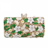 New Fashion Evening Bag Grease Flower Butterfly Clutch Bag Party Bag Party Evening Bag sku image 2