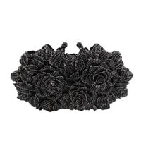 New Fashion Dinner Bag Metal Diamond Banquet Bag Flower Clutch Bag Chain Bag Party Evening Bag sku image 12