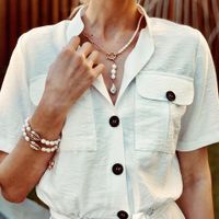 10333 Jujia Asymmetrische Legierung Perlenkette Mode Einfache Retro Anhänger Artikel Großhandel Direkt Vertrieb main image 1