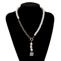 10333 Jujia Asymmetrische Legierung Perlenkette Mode Einfache Retro Anhänger Artikel Großhandel Direkt Vertrieb main image 3