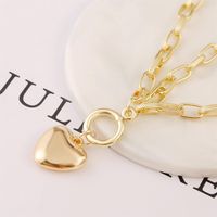 New Fashion Multi-layer Chain Heart Hanging Bracelet Electroplated Alloy Bracelet Heart-shaped Jewelry main image 3