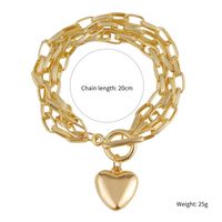 New Fashion Multi-layer Chain Heart Hanging Bracelet Electroplated Alloy Bracelet Heart-shaped Jewelry main image 6