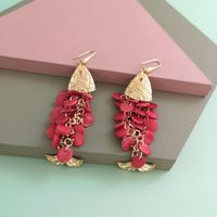 New Round Sequins Color Shell Fish Scale Fish Earrings Fashion Earrings For Women Wholesale main image 3