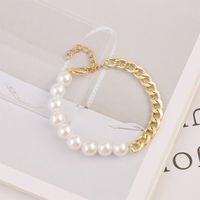 New Fashion Simple Chain Retro Pearl Necklace Bracelet Set Wholesale main image 4