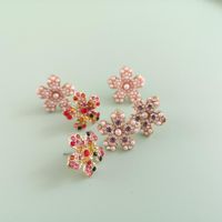 New Fashion Flowers Simple Diamond Earrings For Women Wholesale main image 6