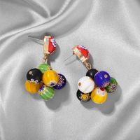 New Bohemian Ball Print Painted Earrings For Women Wholesale main image 3