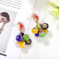 New Bohemian Ball Print Painted Earrings For Women Wholesale main image 4