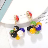 New Bohemian Ball Print Painted Earrings For Women Wholesale main image 5