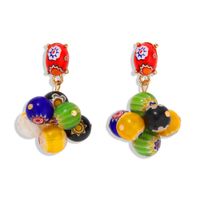 New Bohemian Ball Print Painted Earrings For Women Wholesale main image 6