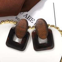 New Fashion Acetate Square Plate Earrings For Women Wholesale main image 5