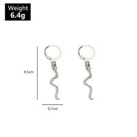 New Retro Fashion Snake-shaped Earrings Texture Silver Diamond Curved Earrings For Women Wholesale main image 3