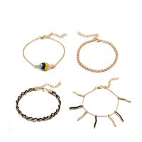 Korean New Fashion Foot Jewelry Color Dripping Oil Fish Anklet Summer Braided Black Anklet Wholesale main image 3