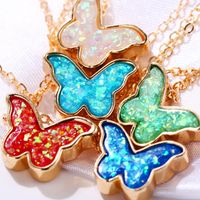 New Multicolor Butterfly Necklace Creative Retro Simple Color Alloy Clavicle Chain main image 5