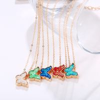 New Multicolor Butterfly Necklace Creative Retro Simple Color Alloy Clavicle Chain main image 4