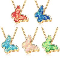 New Multicolor Butterfly Necklace Creative Retro Simple Color Alloy Clavicle Chain main image 3