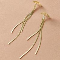New Fashion Alloy Tassel Earrings Pendant Creative Simple Snake Bone Tassel Metal Long Earrings For Women Wholesale main image 3