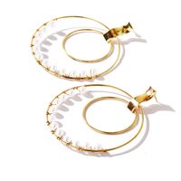New Size Circle Winding Pearl Ear Ring Creative Retro Simple Gold Earrings For Women Wholesale main image 4