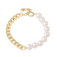 New Fashion Simple Chain Retro Pearl Necklace Bracelet Set Wholesale sku image 1