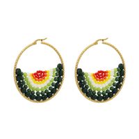 New Fashion Bohemian Bead Earrings Beaded Wrapped Color Stud Earrings For Women Wholesale sku image 1