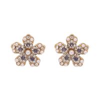 New Fashion Flowers Simple Diamond Earrings For Women Wholesale sku image 1