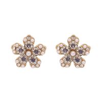 Nueva Moda Flores Pendientes De Diamantes Simples Para Mujeres Al Por Mayor sku image 1