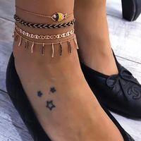 Korean New Fashion Foot Jewelry Color Dripping Oil Fish Anklet Summer Braided Black Anklet Wholesale sku image 1