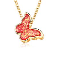 New Multicolor Butterfly Necklace Creative Retro Simple Color Alloy Clavicle Chain sku image 2