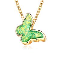 New Multicolor Butterfly Necklace Creative Retro Simple Color Alloy Clavicle Chain sku image 3