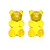 New Jelly Bear Candy Color Earrings Creative Retro Simple Solid Color Earrings For Women Wholesale sku image 1
