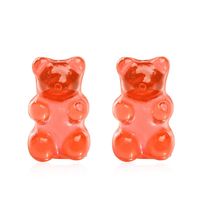 New Jelly Bear Candy Color Earrings Creative Retro Simple Solid Color Earrings For Women Wholesale sku image 2