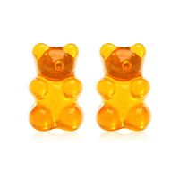 New Jelly Bear Candy Color Earrings Creative Retro Simple Solid Color Earrings For Women Wholesale sku image 4