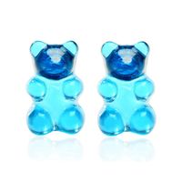 New Jelly Bear Candy Color Earrings Creative Retro Simple Solid Color Earrings For Women Wholesale sku image 5