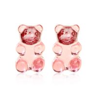 New Jelly Bear Candy Color Earrings Creative Retro Simple Solid Color Earrings For Women Wholesale sku image 7