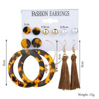 New Fashion Retro Tassel Large Circle Acrylic Earrings 6 Pairs Suit Wholesale main image 5