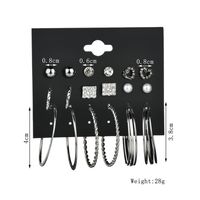 New Fashion Silver 9 Pairs / Set Of Earrings Circle Earrings Set For Women Wholesale main image 6
