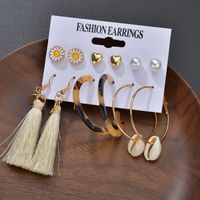 New Fashion Creative Natural Shell Earrings Bohemian Tassel Earrings Set For Women Wholesale main image 3