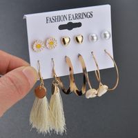 New Fashion Creative Natural Shell Earrings Bohemian Tassel Earrings Set For Women Wholesale main image 4