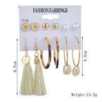 New Fashion Creative Natural Shell Earrings Bohemian Tassel Earrings Set For Women Wholesale main image 5