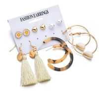New Fashion Creative Natural Shell Earrings Bohemian Tassel Earrings Set For Women Wholesale main image 6