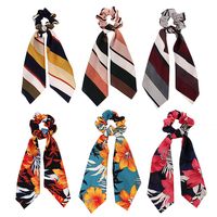 New Fashion Super Long Silk Scarf Streamer Printing Cheap Scrunchies Wholesale main image 6